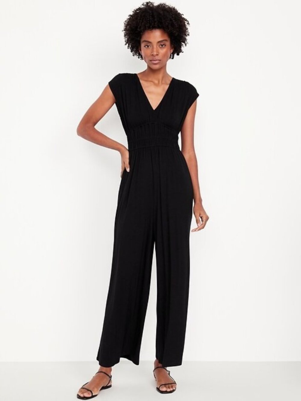 OLD NAVY Waist-Defined Wide-Leg Jumpsuit. Size L